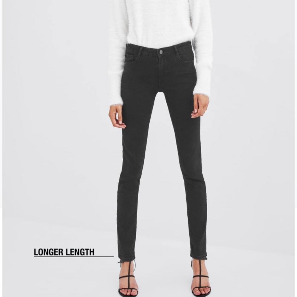 Zara High-Waisted Washed Black Skinny Jeans